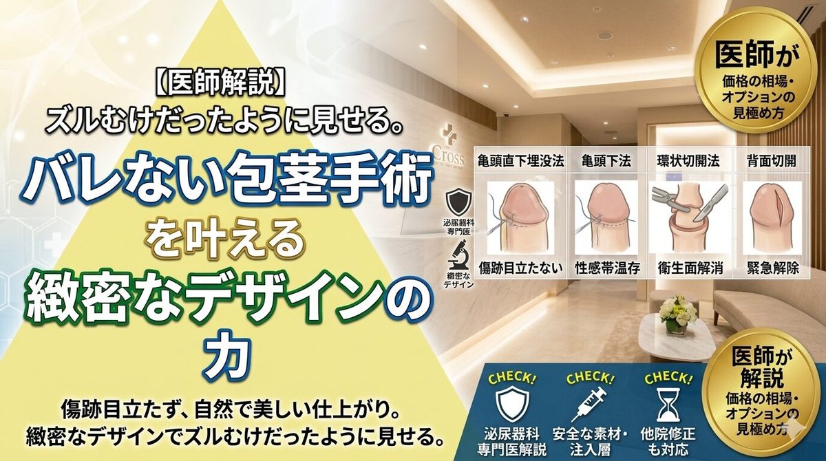 包茎手術のデザイン選びで後悔しない｜傷跡が目立たない自然な仕上がりを追求する