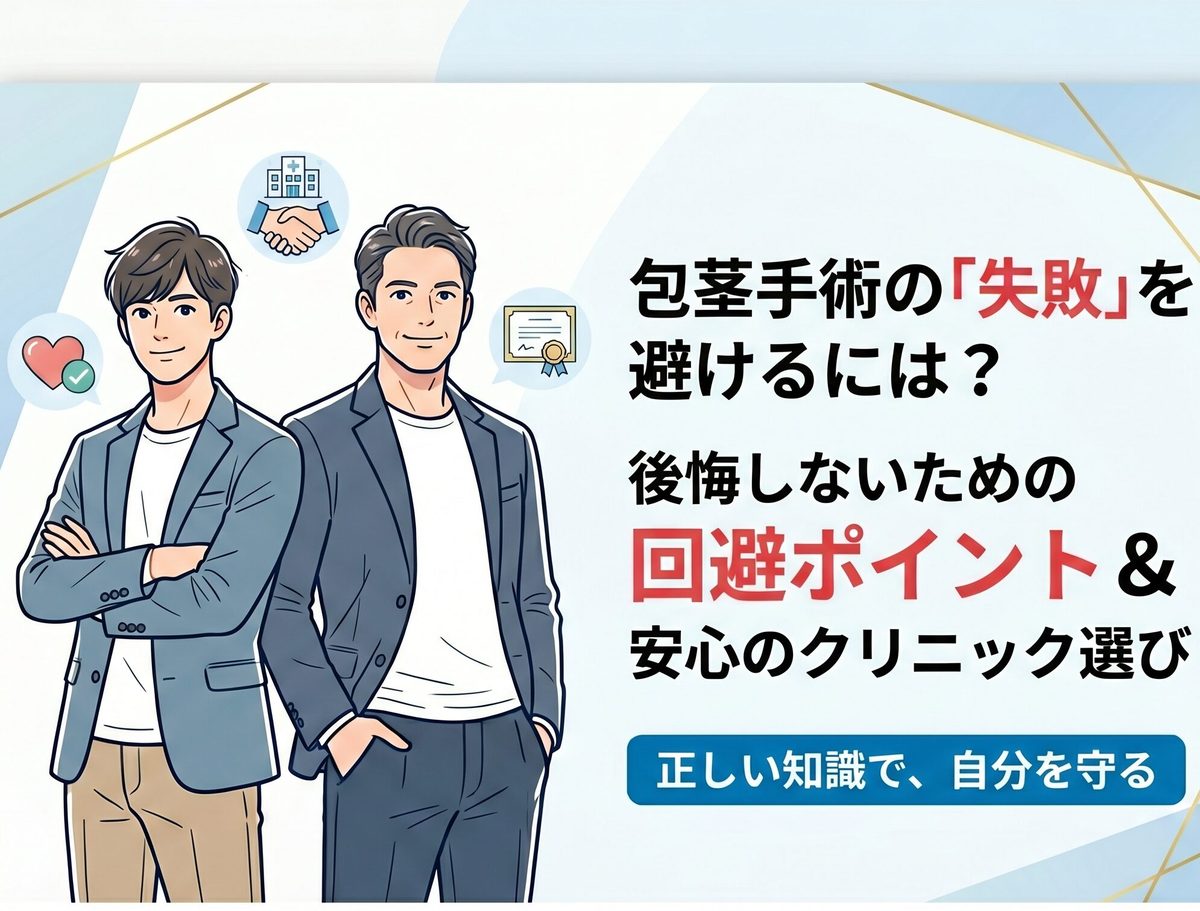 【医師監修】包茎手術の失敗例と後悔しないための対策｜クリニック選びのポイントを解説